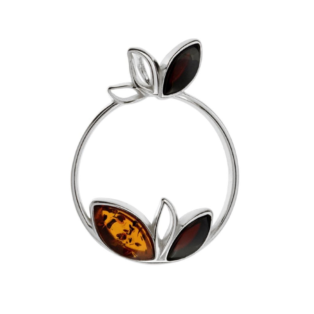 Store Liquidation Sale Multi Color Baltic Amber Pendant In Sterling Silve